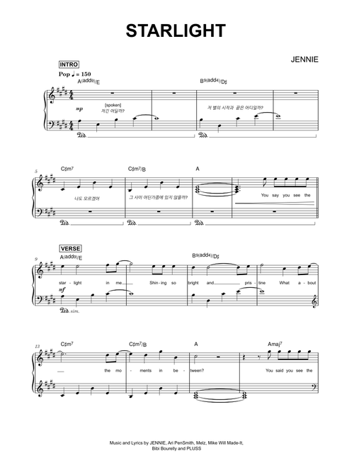 Starlight - JENNIE (Piano)