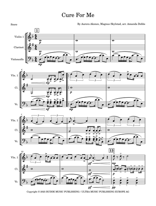 Cure For Me (Arr. Amanda Dobbs) - Aurora (Small Ensemble)