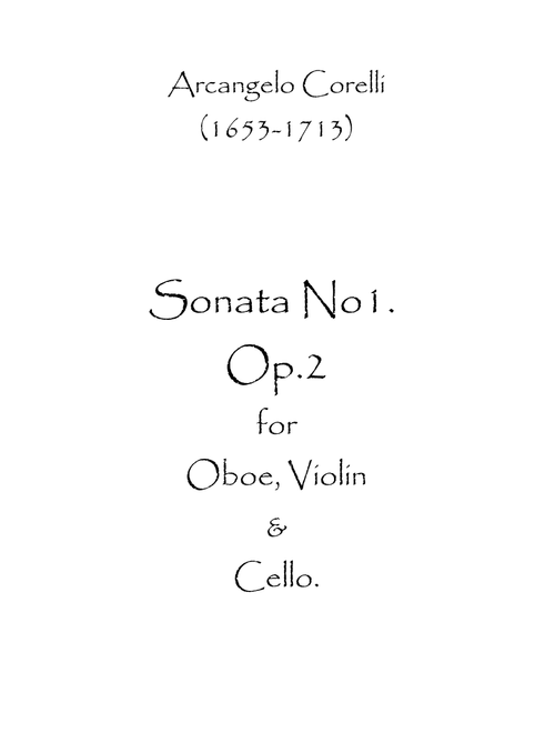 Sonata No.1 Op.2 (Arr. Spence Bundy) - Arcangelo Corelli (Small Ensemble)
