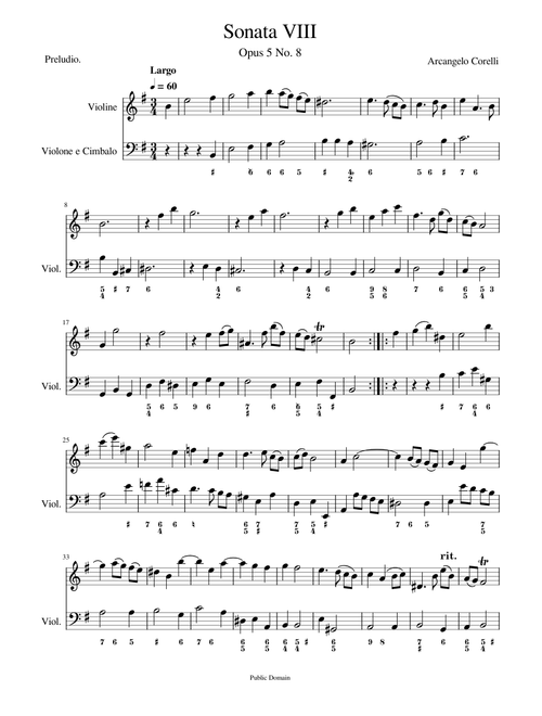 Corelli: Sonata VIII op. 5 no.8