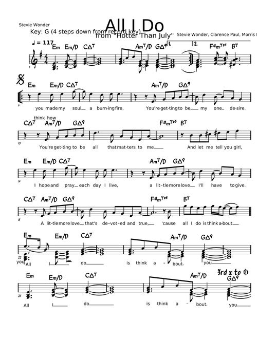All I Do – Stevie Wonder (G-Em)
