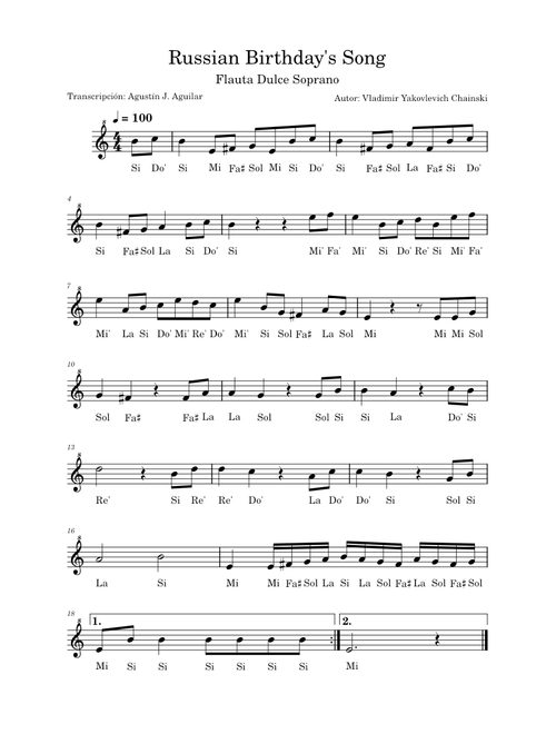 Russian Birthday Song (Cheburashka)