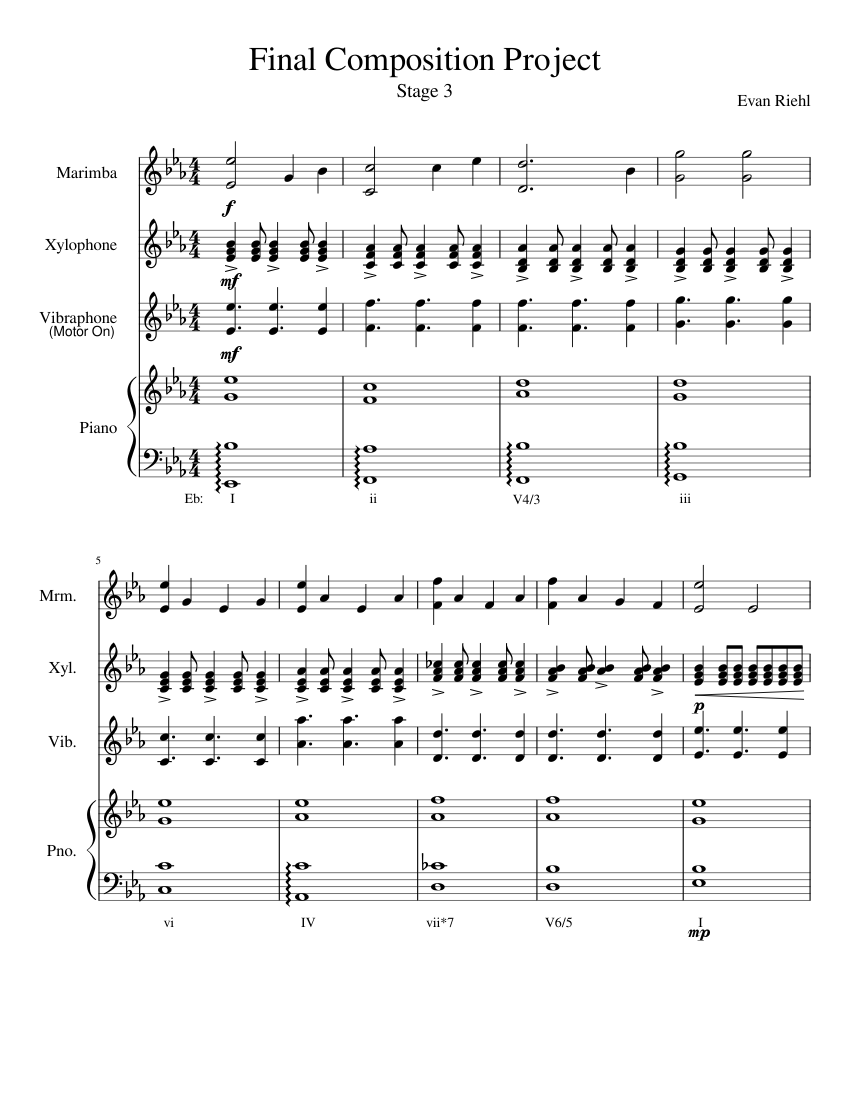 Final Composition Project Chromatic Music Theory Sheet music for Piano ...