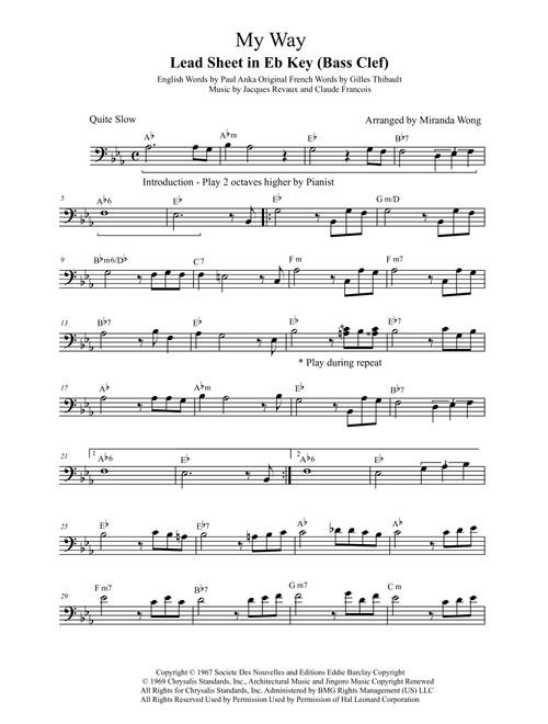 My Way (Arr. Miranda Wong) - Elvis Presley (Small Ensemble)