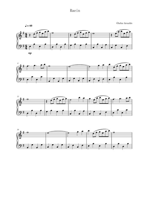 Raein (Arr. Olafur Arnalds) - Andrea Giordani (Piano Solo)
