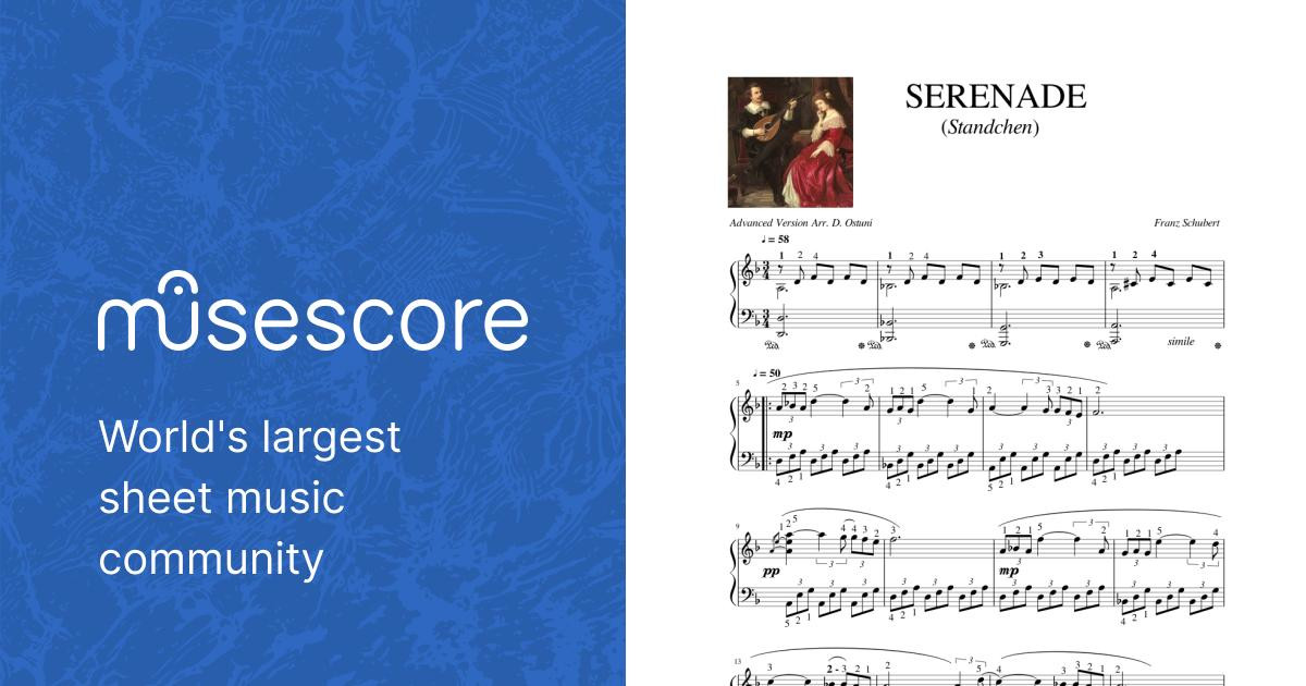 Serenade – Franz Schubert -Easy/Advanced Pretty Version Free