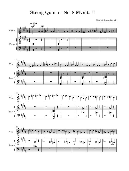 String Quartet No 8 Mvmt 2