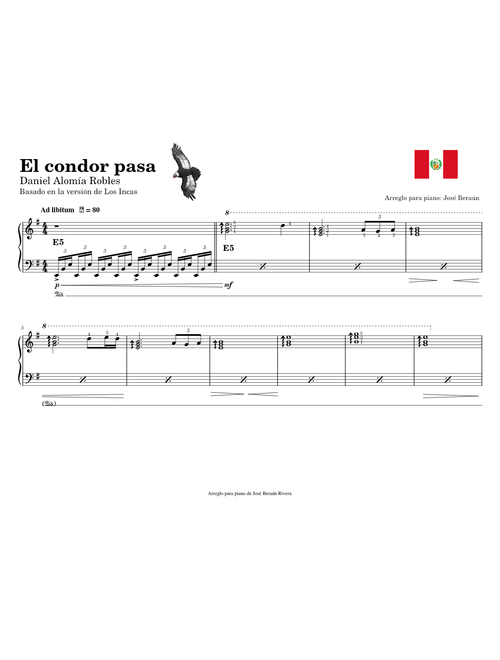 El condor pasa PIANO solista (If I could)