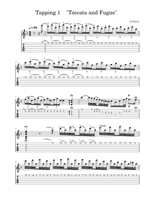 Tapping 1 fromToccata and Fugue in D minor, BWV 565 – Johann Sebastian Bach