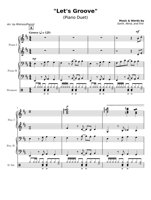 Lets groove – Earth, Wind & Fire (Piano Duet)