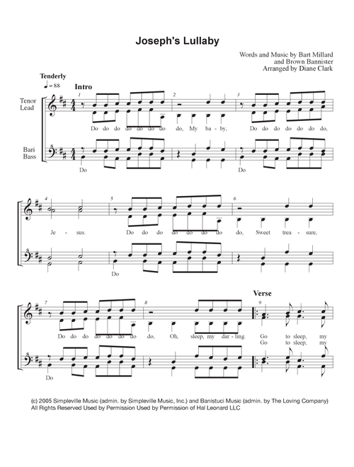 Joseph's Lullaby (Arr. Diane M. Clark) - MercyMe (Small Ensemble)