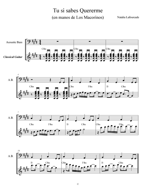 Tu Si Sabres Quererme (Arr. Andrés Rivas) - Maria Natalia Lafourcade Silva (Instrumental Duet)