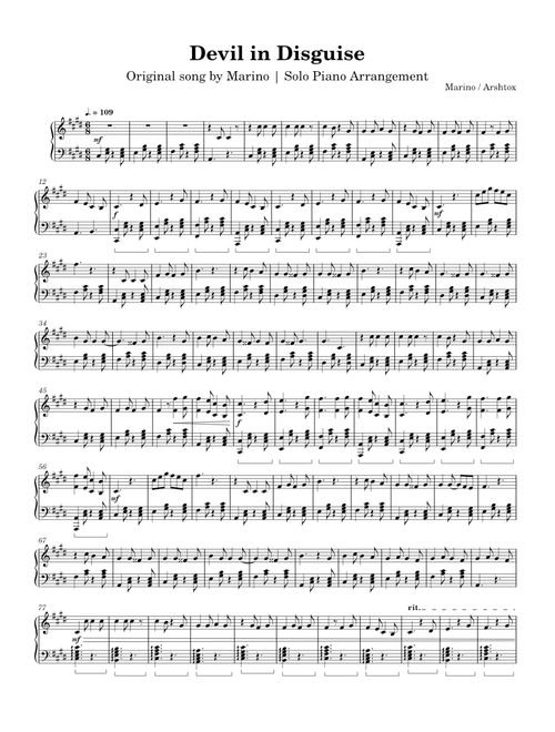 Devil in Disguise – Marino | Solo Piano Arrangement