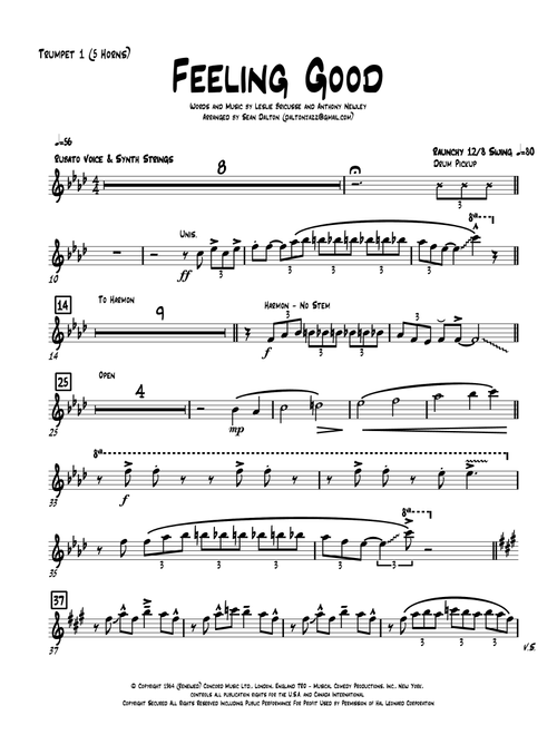 Feeling Good (Arr. Sean Dalton) - Michael Buble (Large Ensemble)