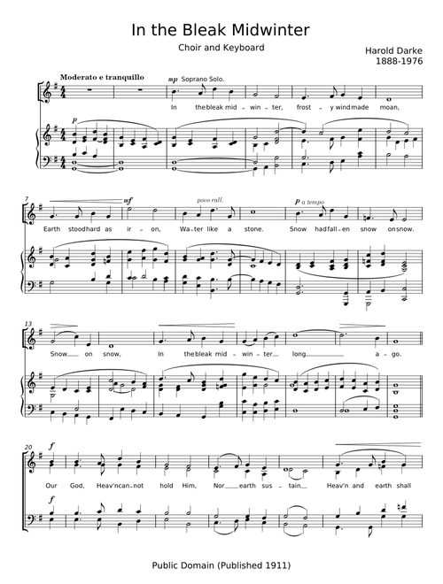 In the Bleak Midwinter - Gustav Holst