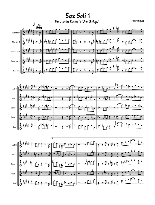 Ornithology – Charlie Parker Sax Soli 1