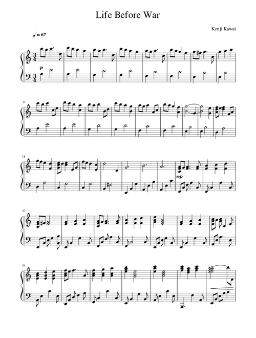 Life Before War - Kenji Kawai - Sad Song - Apocalypse: The Second World War Soundtrack