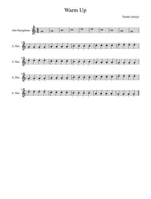 Naomi's Alto Saxophone Warm Up