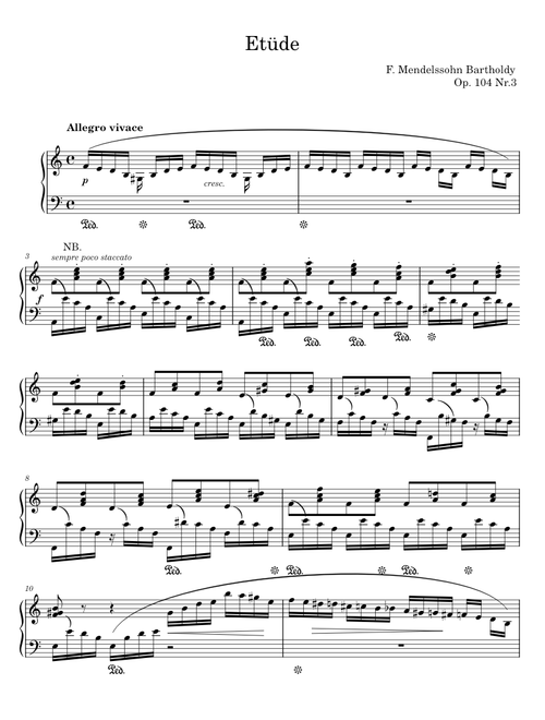Etüde - F. Mendelssohn Bartholdy