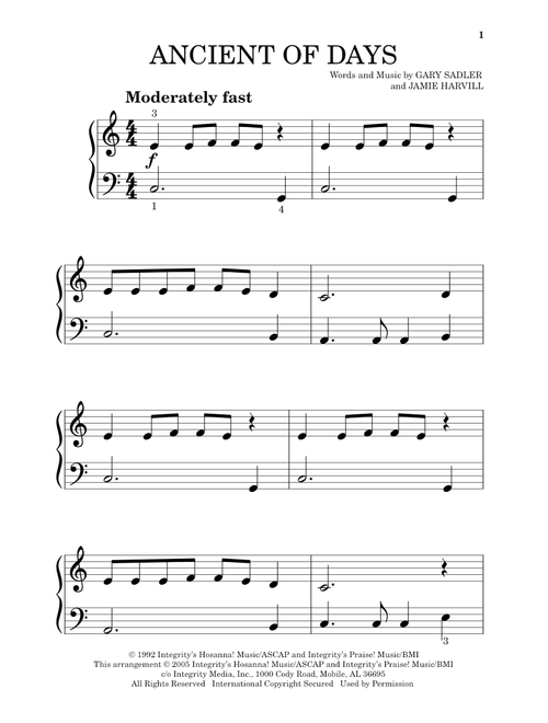 Ancient Of Days - Ron Kenoly, Petra (Beginning Piano Solo)
