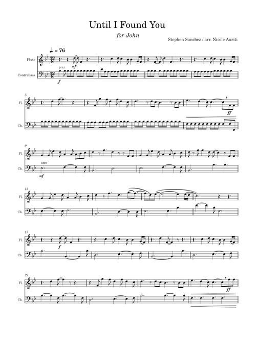 Until I Found You (arr. for flute and double bass)