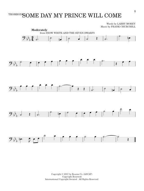 Some Day My Prince Will Come (from Snow White And The Seven Dwarfs) - Adriana Caselotti (Trombone Solo)