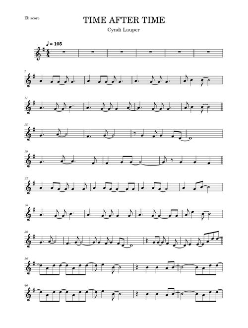Time after time – Cyndi Lauper