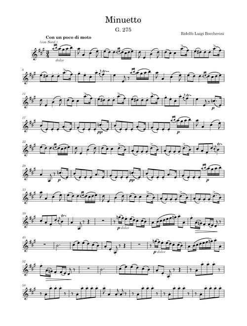 String Quintet in E, Op. 11, No. 5, G 275: III. Minuetto (Violin Solo) – Ridolfo Luigi Boccherini