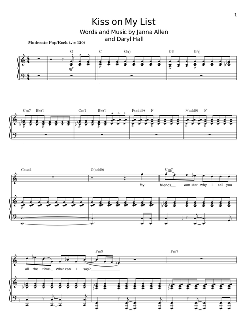 Kiss On My List - Hall & Oates