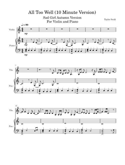 All Too Well (10 Minute Version) (Taylor's Version) (From The Vault) – Taylor Swift