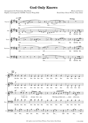 God Only Knows – The Beach Boys (Recreation - Pet Sounds) Sheet