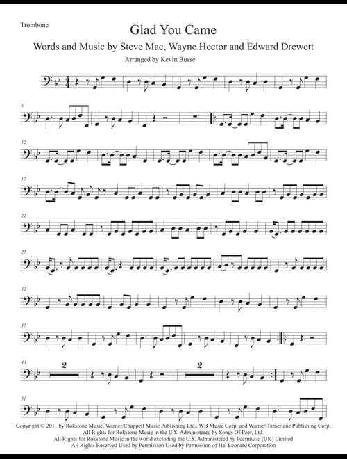 Glad You Came (Arr. Kevin Busse) - The Wanted (Trombone Solo)