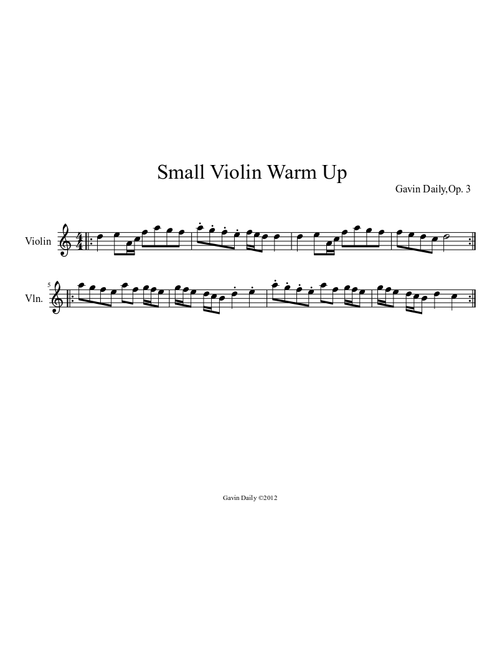 Small Violin Warm Up