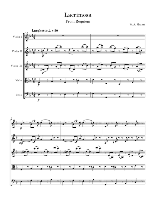 Lacrimosa - Requiem – Wolfgang Amadeus Mozart