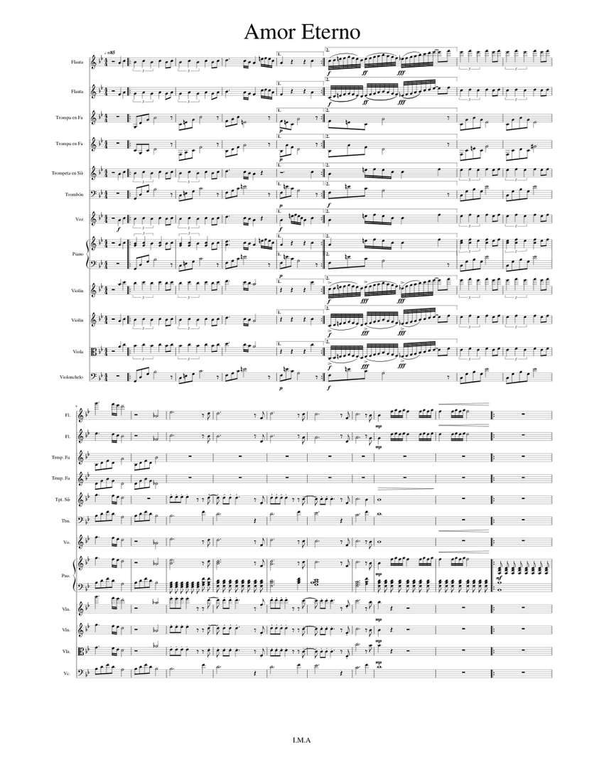 Amor Eterno by Juan Gabriel Sheet music for Piano, Trombone, Vocals