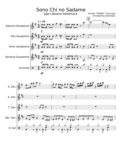 Sono Chi no Sadame - for Sax Quartet+