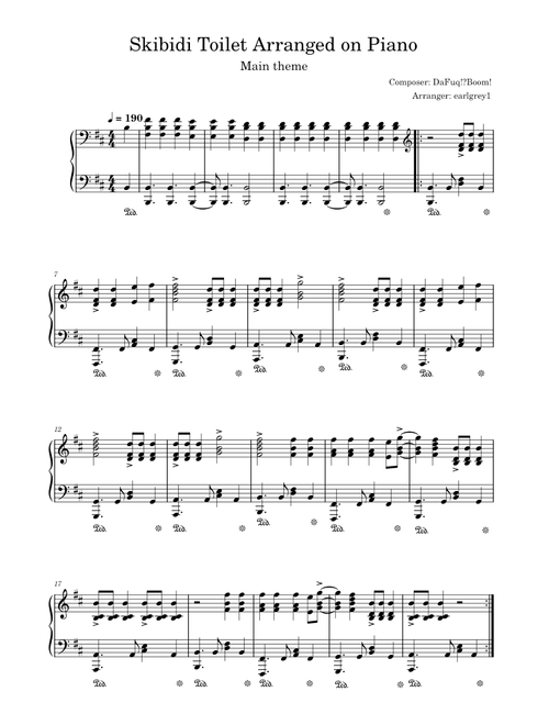 Skibidi Toilet Arranged on Piano