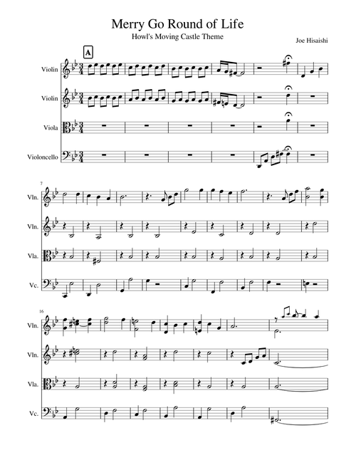 Merry Go Round of Life - String Quartet