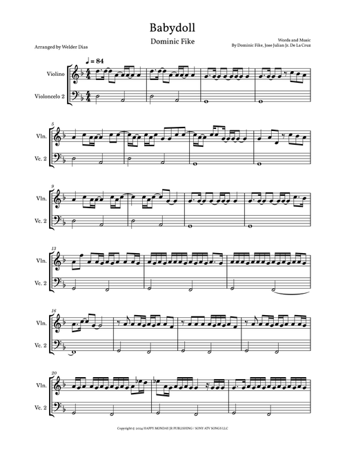 Babydoll (Arr. Welder Dias) - Dominic Fike (Instrumental Duet)