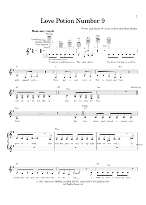 Love Potion Number 9 Sheet Music and Tab with Chords for Ukulele