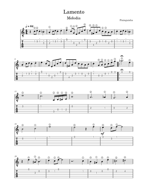 Lamento – Pixinguinha Lamento Melodia