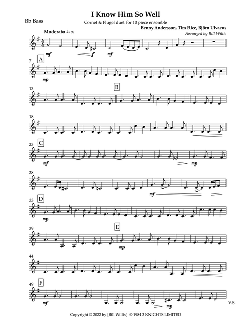 I Know Him So Well (Arr. Bill Willis) - Benny Andersson, Tim Rice, Bjorn Ulvaeus (Large Ensemble)