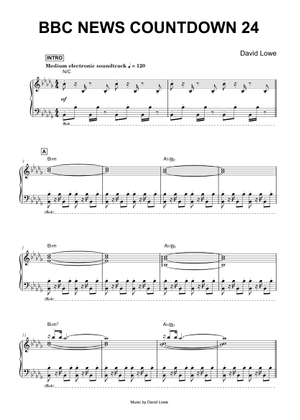 BBC News Countdown – David Lowe BBC News Special Closing Theme Sheet ...