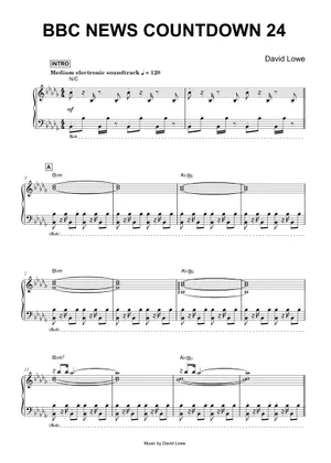 David Countdown BBC News Countdown – David Lowe . Sheet Music for Piano (Solo ...