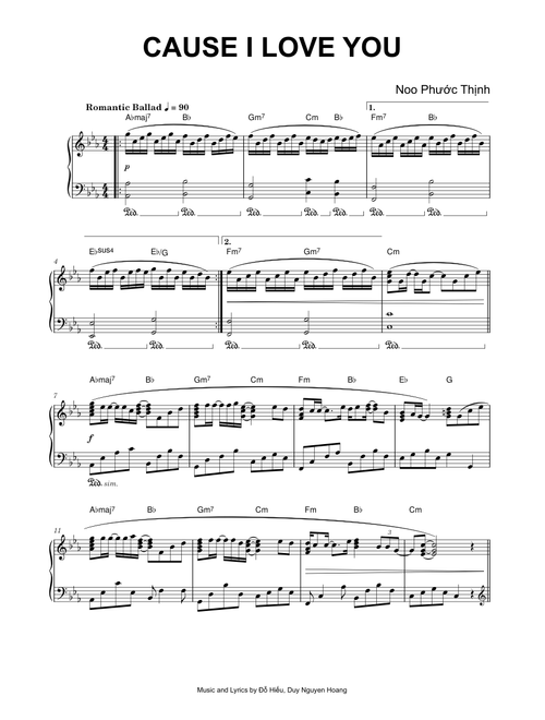 Cause I Love You - Noo Phước Thịnh (Piano)
