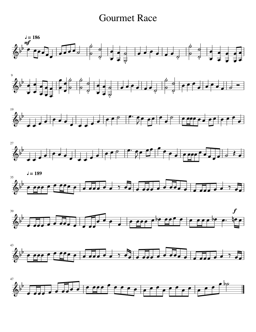 Gourmet Race Sheet music for French horn (Solo) 