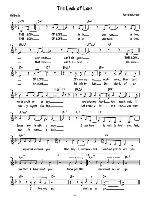 The Look of Love (Lead sheet with lyrics )