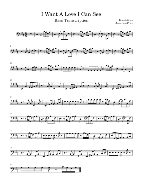 I Want a Love I Can See – The Temptations/James Jamerson