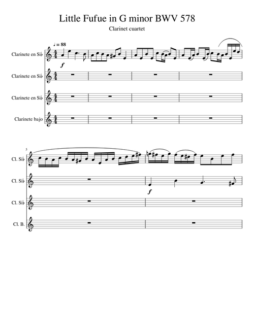 Little Fufue in G minor BWV 578