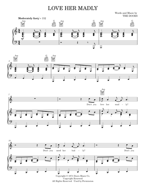 Love her madly - The Doors (Piano-Vocal-Guitar)